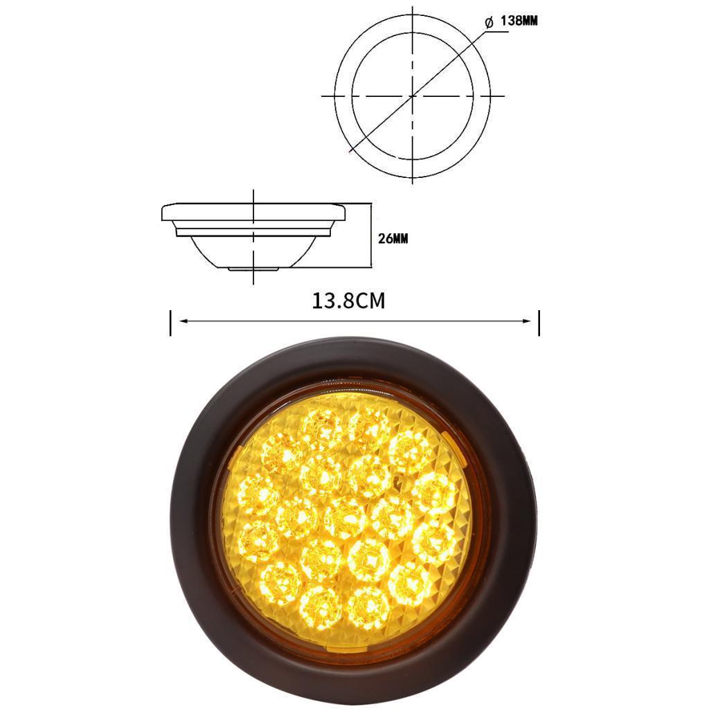 2pcs Universal LED Tail Lamp Rear Pause Lamp Stop Stop Light For Trailer