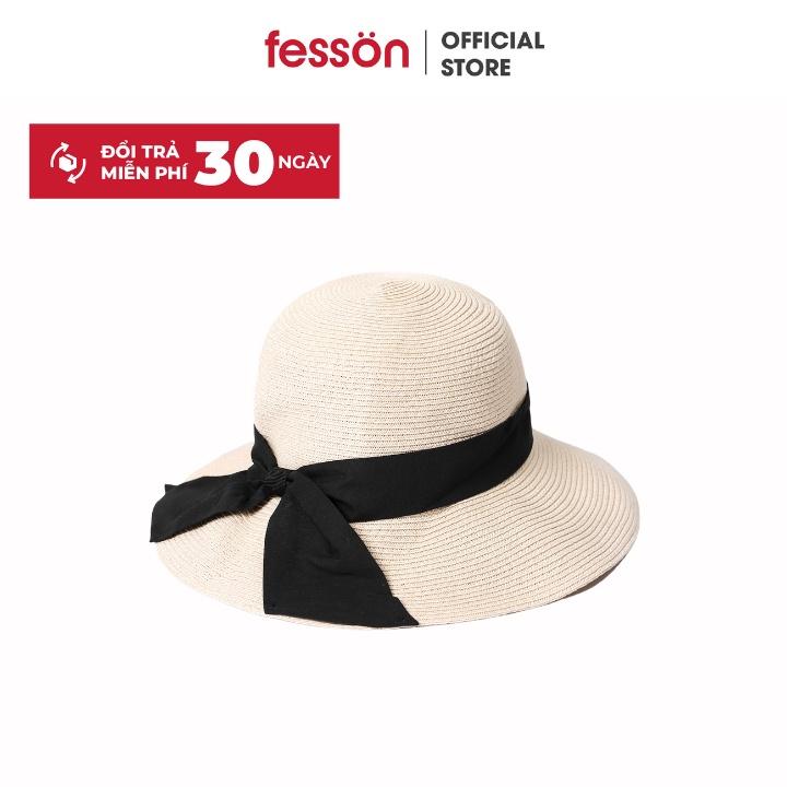 Mũ cói cho nữ fesson, Nón cói phối nơ vintage phong cách Hàn Quốc thanh lịch (chọn màu