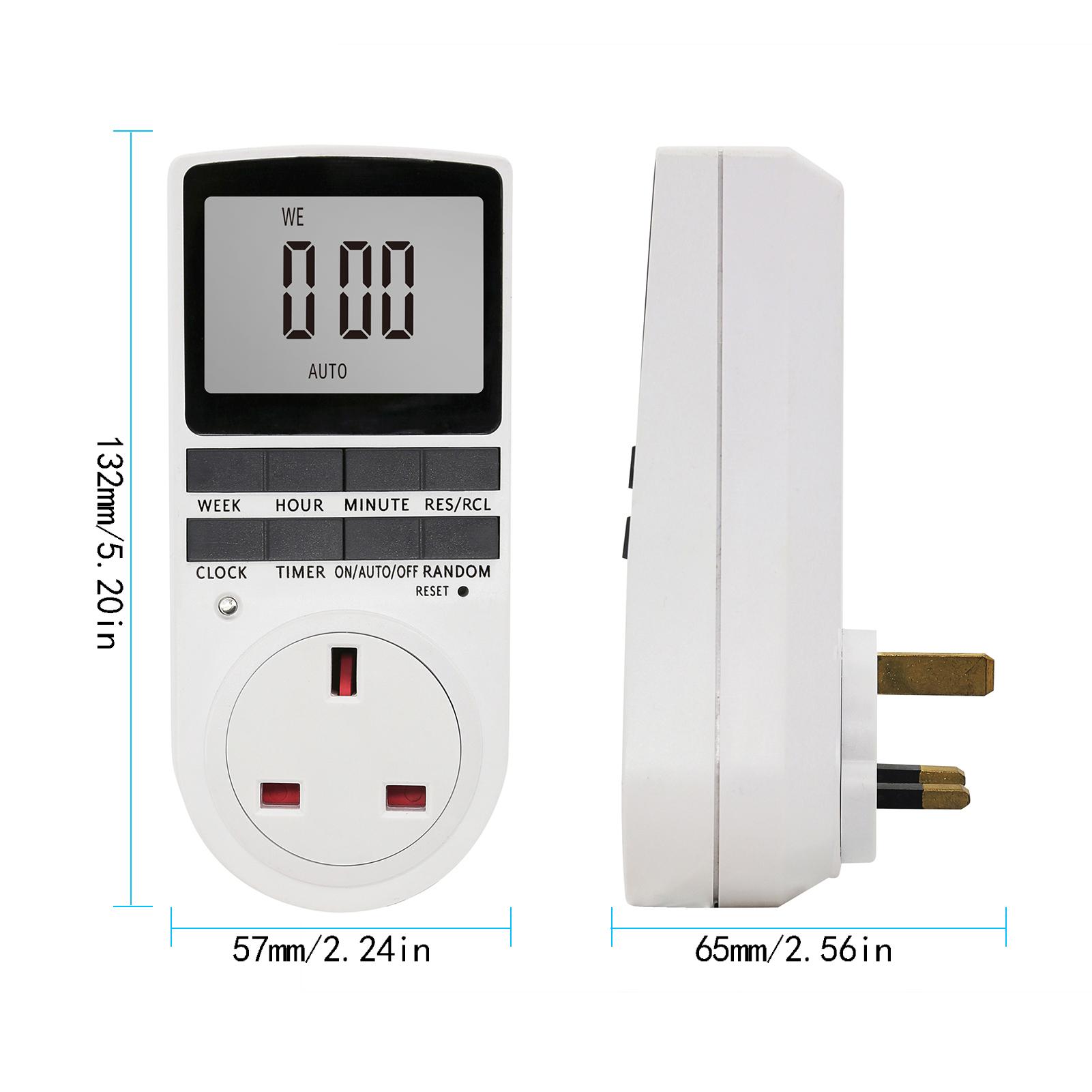 Digital Timer Switch Socket Digital Electronic Timer Switch LCD Display Plug-in Programmable Time Switch Energy Saving Intelligent Electronic Timing Socket