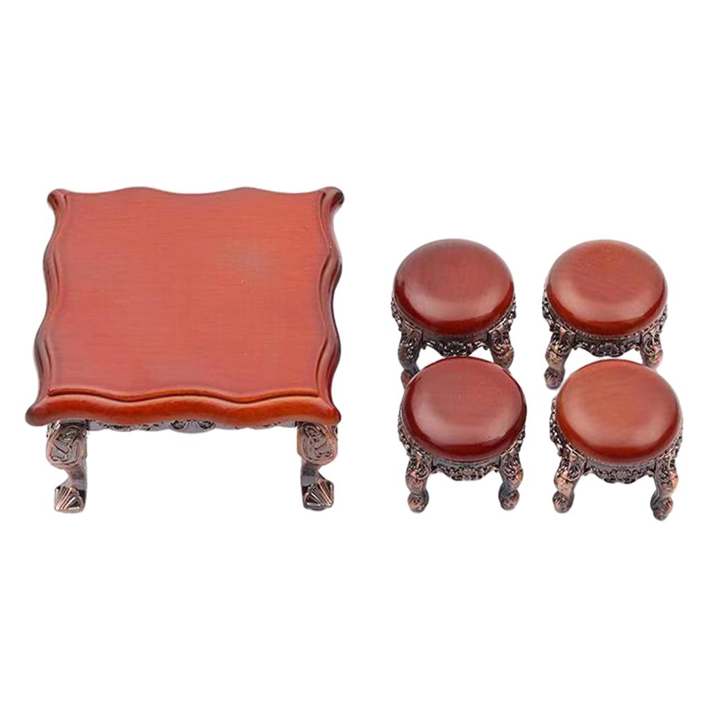 Wooden Dollhouse Furniture Set Dollhouse Miniature Dining Table Chair Wooden Dollhouse Furniture Set