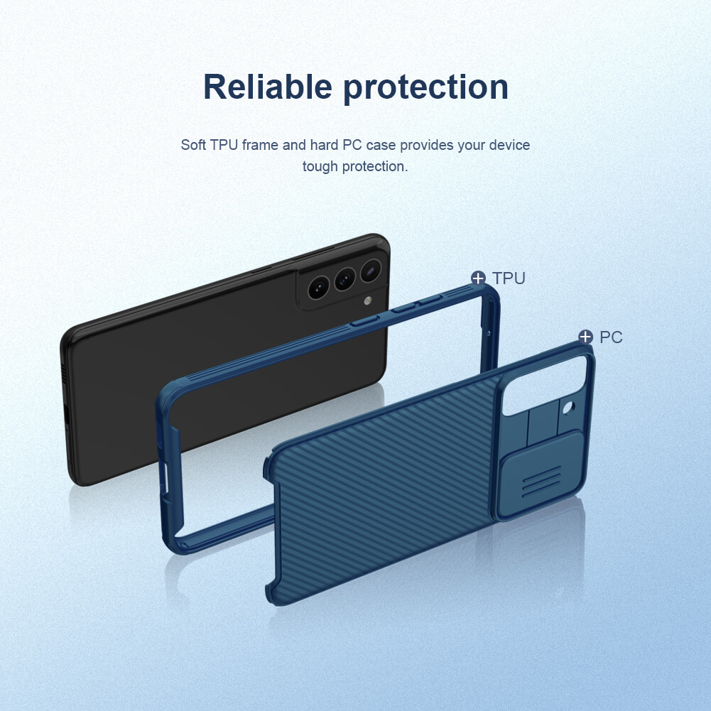 Ốp lưng chống sốc cho Samsung Galaxy S21 FE bảo vệ Camera hiệu Nillkin Camshield Pro chống sốc cực tốt, chất liệu cao cấp, có khung và nắp đậy bảo vệ Camera - hàng nhập khẩu