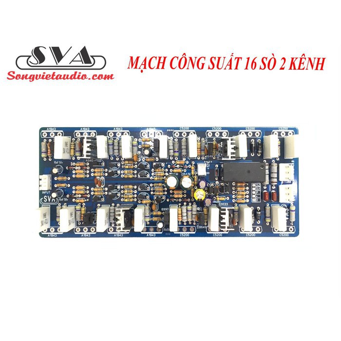 MẠCH CÔNG SUẤT 16 SÒ 2 KÊNH PHÍP SỢI THỦY TINH 2 LỚP - 1 MẠCH