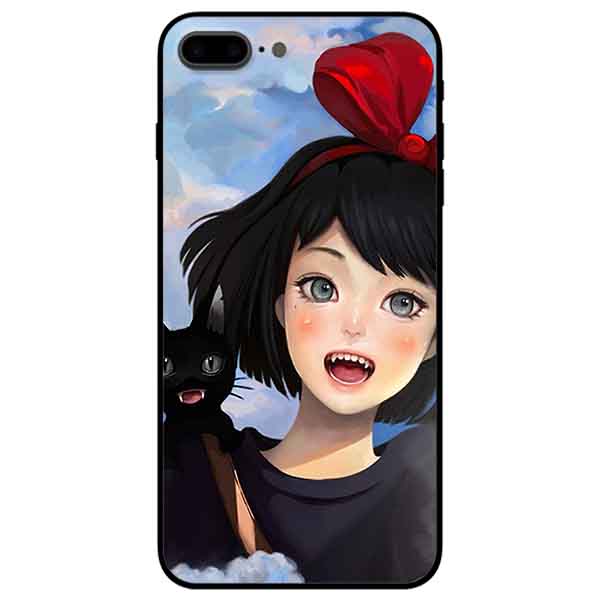 Ốp lưng in cho Iphone 7 Plus/ 8 Plus Mẫu Cô Gái Nơ Đỏ