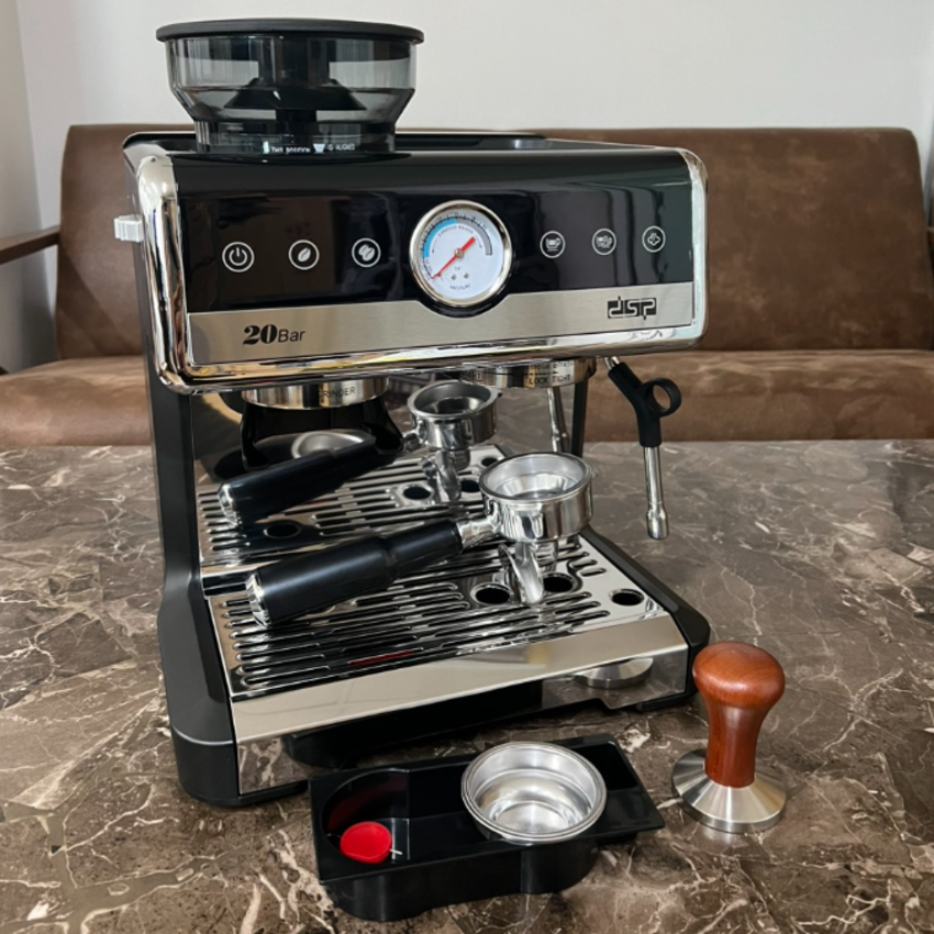 Máy pha cà phê bán tự động 4 trong 1 thương hiệu Nga cao cấp DSP KA3107 - Áp suất 20bar - Hàng Nhập Khẩu