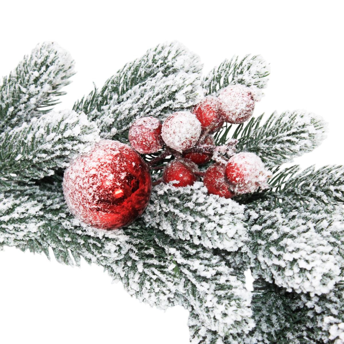 Vòng Hoa Phủ Tuyết 60 cm - Trang Trí Giáng Sinh - Chaang Chiia LP-W24-PE1-SD