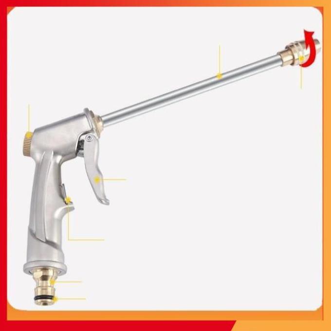 Bộ dây vòi xịt nước rửa xe, tưới cây . tăng áp 3 lần, loại 15m 206701-2 đầu đồng, cút đồng