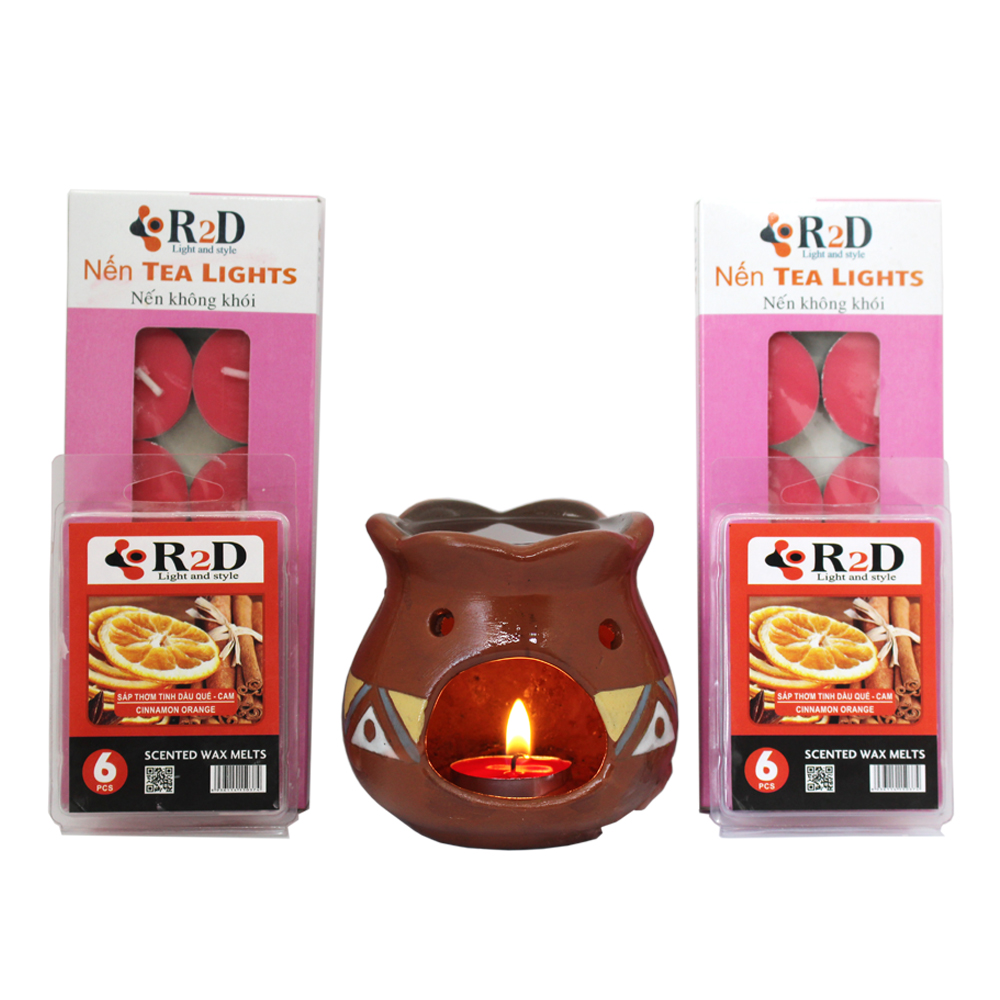 Nến Không Khói, Đỏ, Tealight Đỏ, [Vỉ 10 Viên], Chính Hãng Từ Thương Hiệu R2D, Thành Phần Tự Nhiên, Lành Tính.