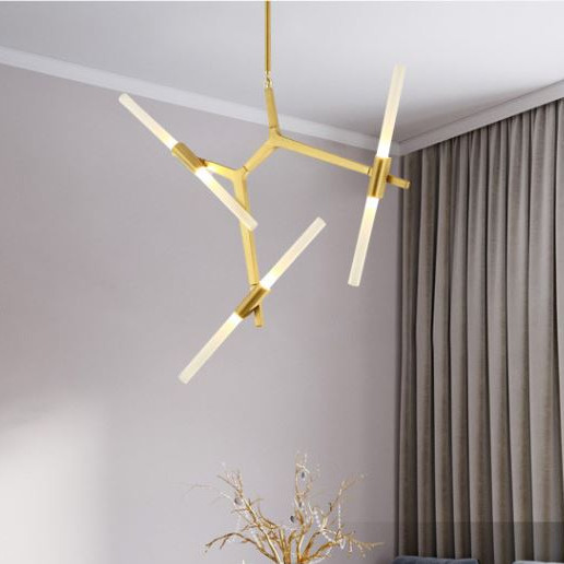 Đèn chùm VENTE xương cá 6 tay độc đáo, mới lạ trang trí nội thất sang trọng