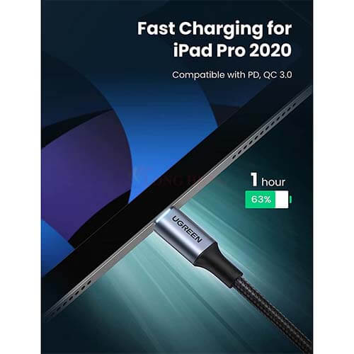 Cáp USB Type-C to USB Type-C Ugreen Cable Aluminum Case with Braided US316 - Hàng chính hãng