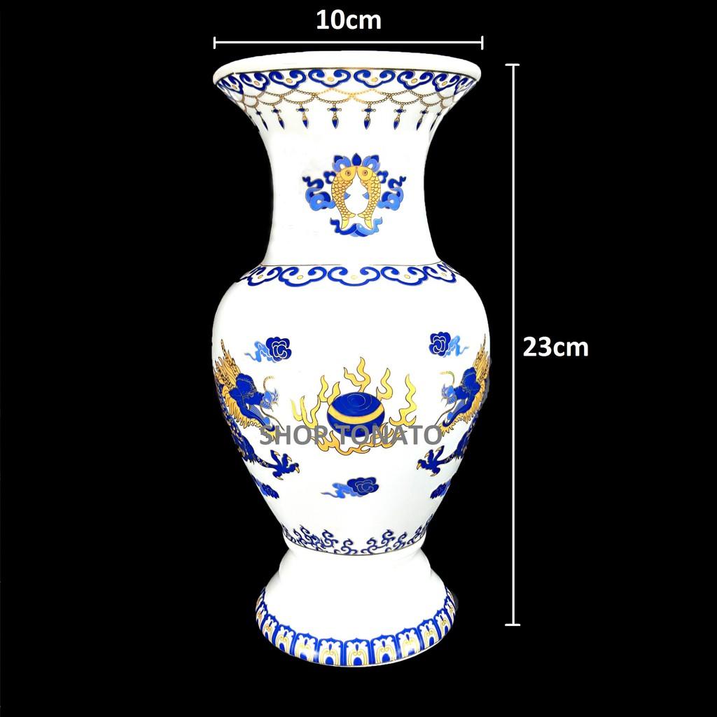 BÌNH BÔNG,LỌ HOA RỒNG XANH 889 CAO 17.5CM,20.5CM,23CM,25.5CM