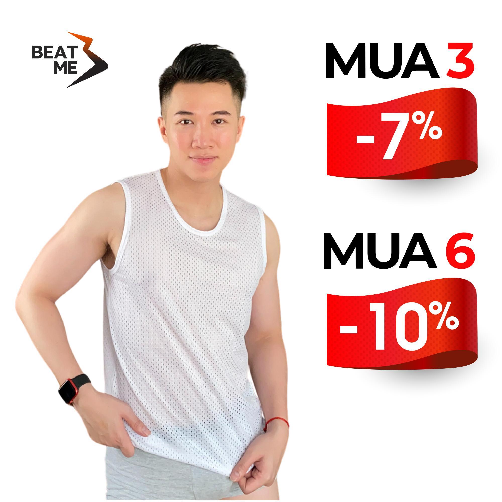 Áo Ba Lỗ Thể Thao Vải Lưới Màu Trắng Siêu Thoáng Mát Thấm Hút Mau Khô Tập Luyện Thoải Mái Co Giãn 4 Chiều Mùa Hè Beatme