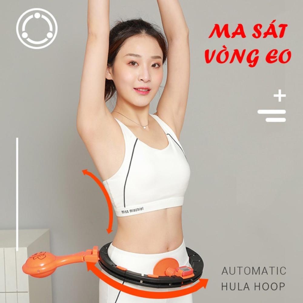 Vòng lắc eo giảm mỡ bụng Hula Hoop tập thể hình tại nhà, có đồng hồ đếm, hiển thị vòng quay điều chỉnh kích thước