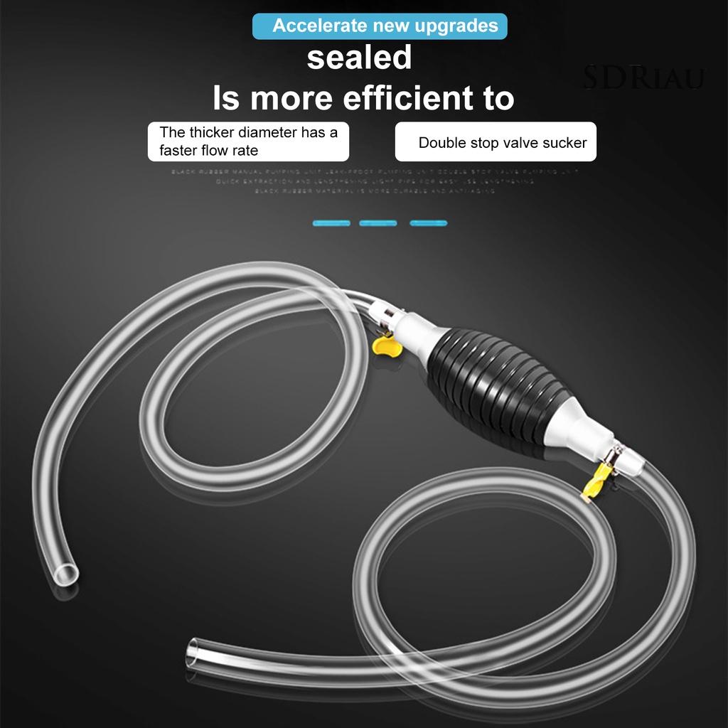 Burzahom 1 Set Siphon Pump Hose Easy Operation Oil Resistant Anti-aging Manual Fuel Tank Suction Hose Kit Auto Accessories