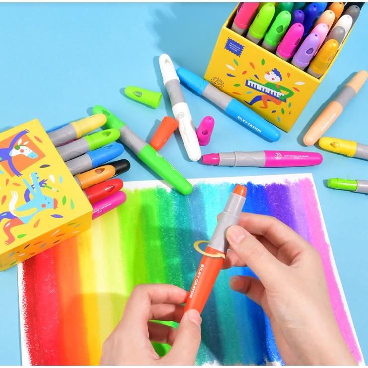 Bút Màu sáp dầu hữu cơ Mideer Silky Crayon Daddycare.vn, Đồ Chơi Sáng Tạo Cho Bé 1,2,3,4,5,6,7 Tuổi, Đồ Dùng Học Tập