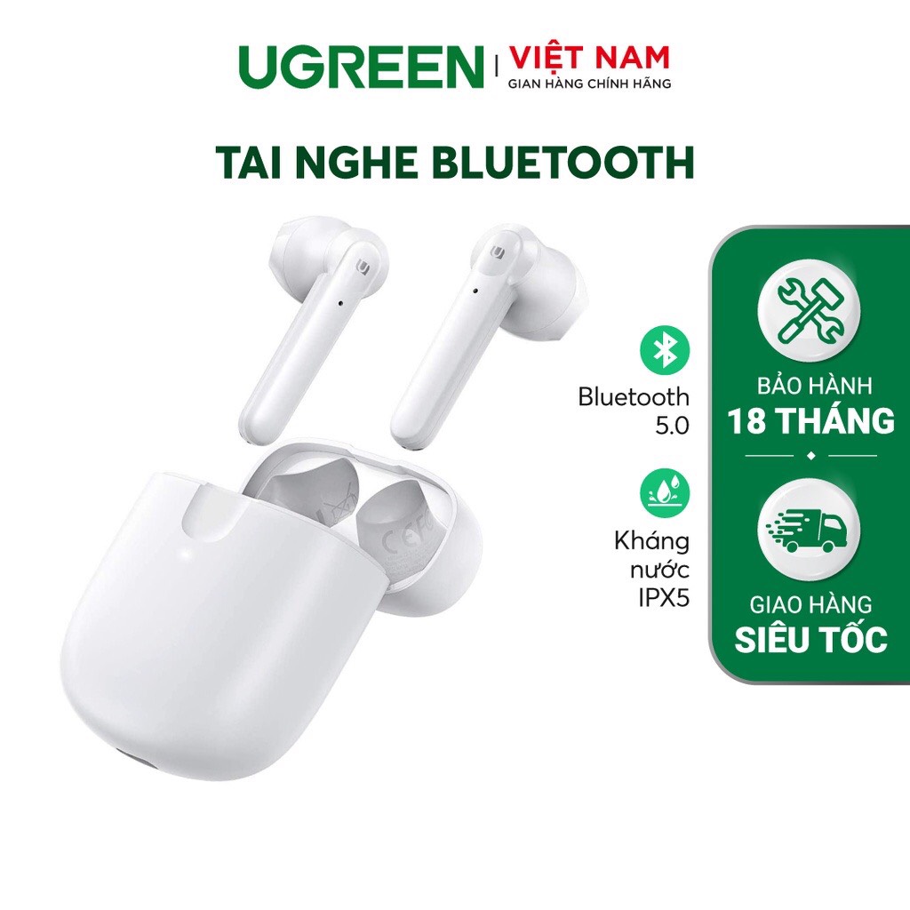 Tai nghe Bluetooth 5.0 TWS UGREEN WS105 - Âm thanh Hifi True Wireless 20h Playtime - Hỗ Trợ Sạc Không Dây Qi - Thiết Kế Công Thái Học