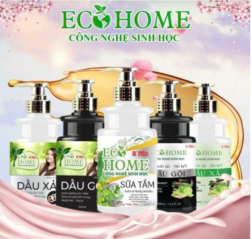 ( Tặng Chai Nước Rửa Tay) Combo Dầu Gội Xả ECOHOME Kim Ngân Hương Nước Hoa 500ml Công Nghệ Sinh Học