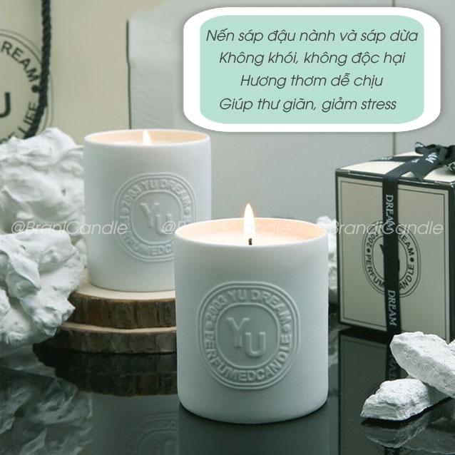 Nến thơm YuDream Candle nắp tượng hộp giấy đính nơ xinh xắn