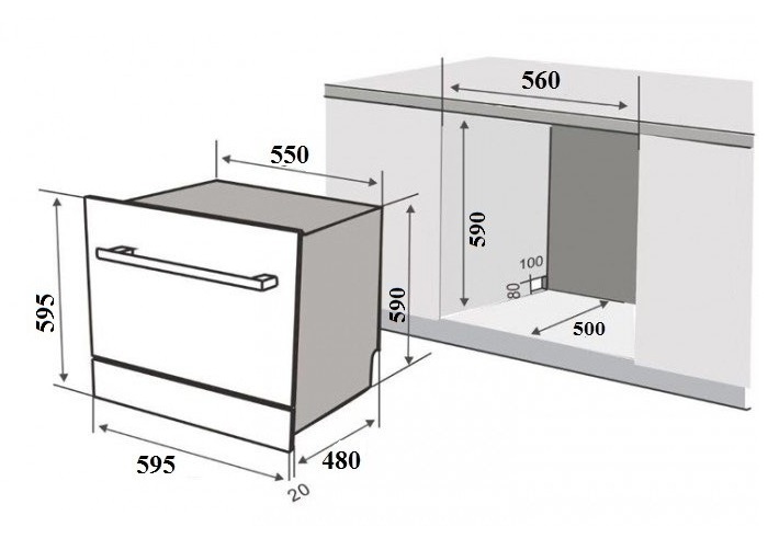 Máy Rửa Chén Âm Tủ Kaff KF-BISW800 - 8 Bộ - Hàng Chính Hãng