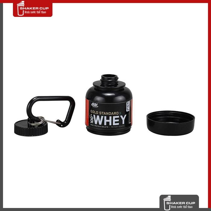 Combo 2 sản phẩm bình lắc shake bottle 500ml và hộp đựng whey ishake protein funnel