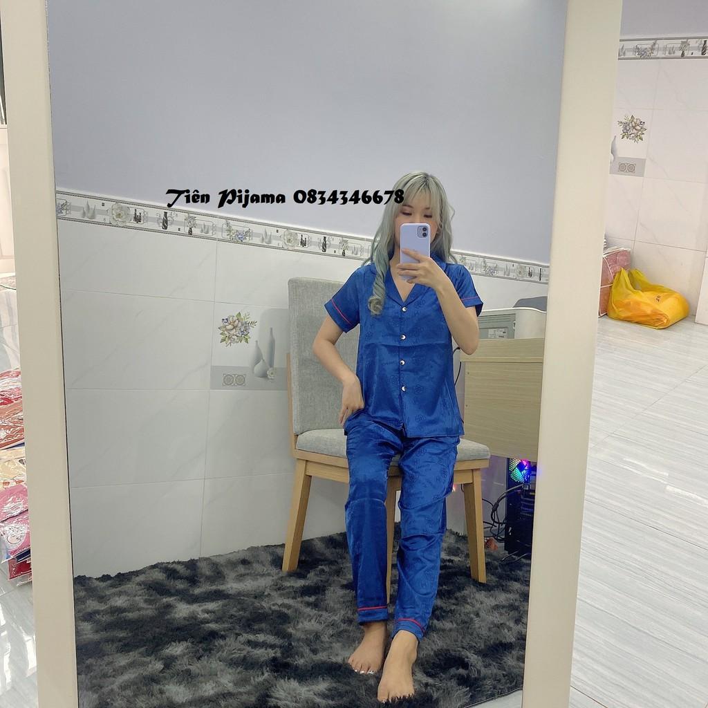 Đồ Bộ Pijama - Bộ Ngủ Pizama Lụa GẤM Tay ngắn Quần Dài Cao Cấp [ẢNH THẬT+VIDEO}