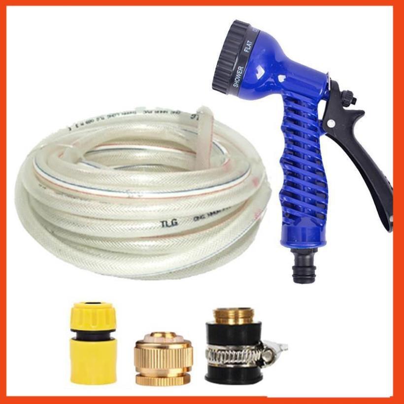 Bộ dây và vòi xịt tăng áp lực nước,rửa xe, tưới cây 7-10m 206843