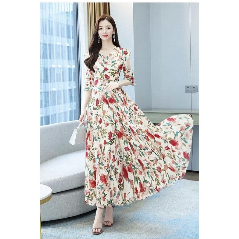 ĐẦM XÒE HOA TAY BÈO CUT OUT