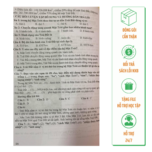 Hình ảnh Sách - Hướng dẫn trả lời câu hỏi và bài tập Địa lí lớp 6 (Chân trời sáng tạo)