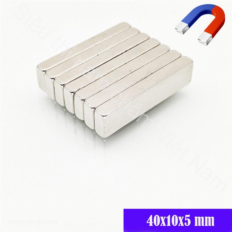 Nam châm siêu mạnh kích thước 40x10x5mm set 5 viên, nam châm vĩnh cửu siêu mạnh