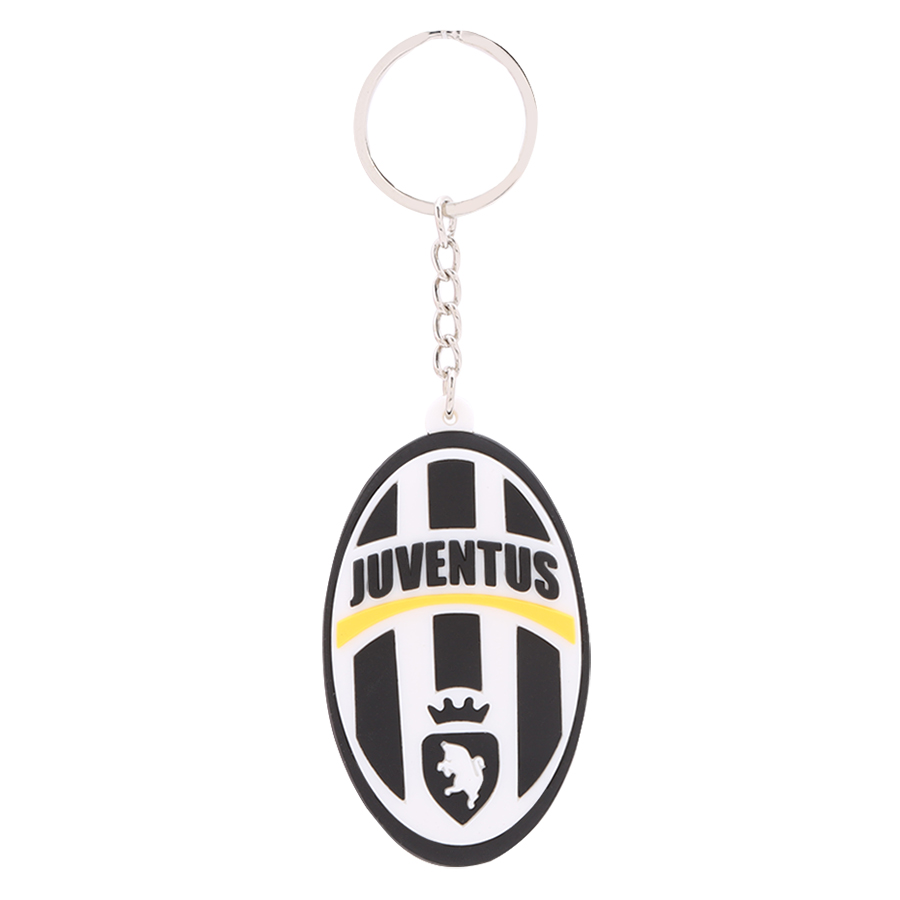 Móc Khóa Nhựa Dẻo Đúc Nổi Hình Logo Clb Bóng Đá Juventus