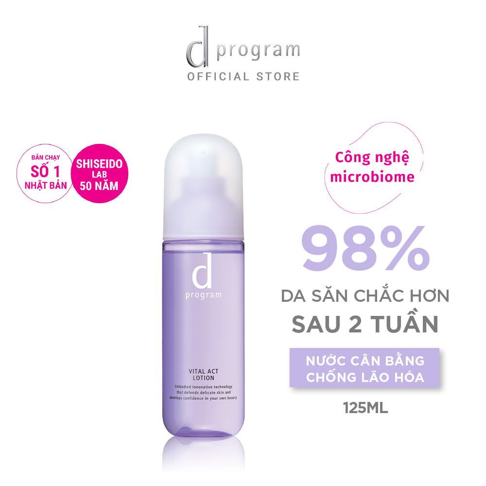 Bộ Sản Phẩm Ngăn Ngừa Lão Hóa Cho Da Nhạy Cảm d program Vital Act (Nước Cân Bằng dp vital act MB 125ml + Sữa Dưỡng dp vital act MB 100ml + Kem chống Lão Hóa 25g)