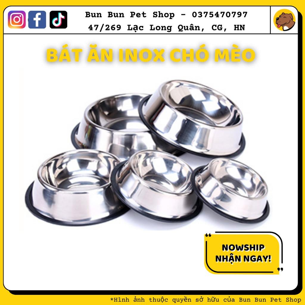 Bát ăn inox đế cao su chống trượt cho chó