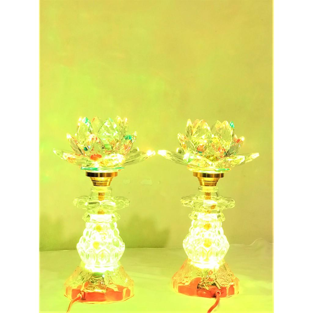 Đèn Pha Lê Hoa Sen cao 25cm