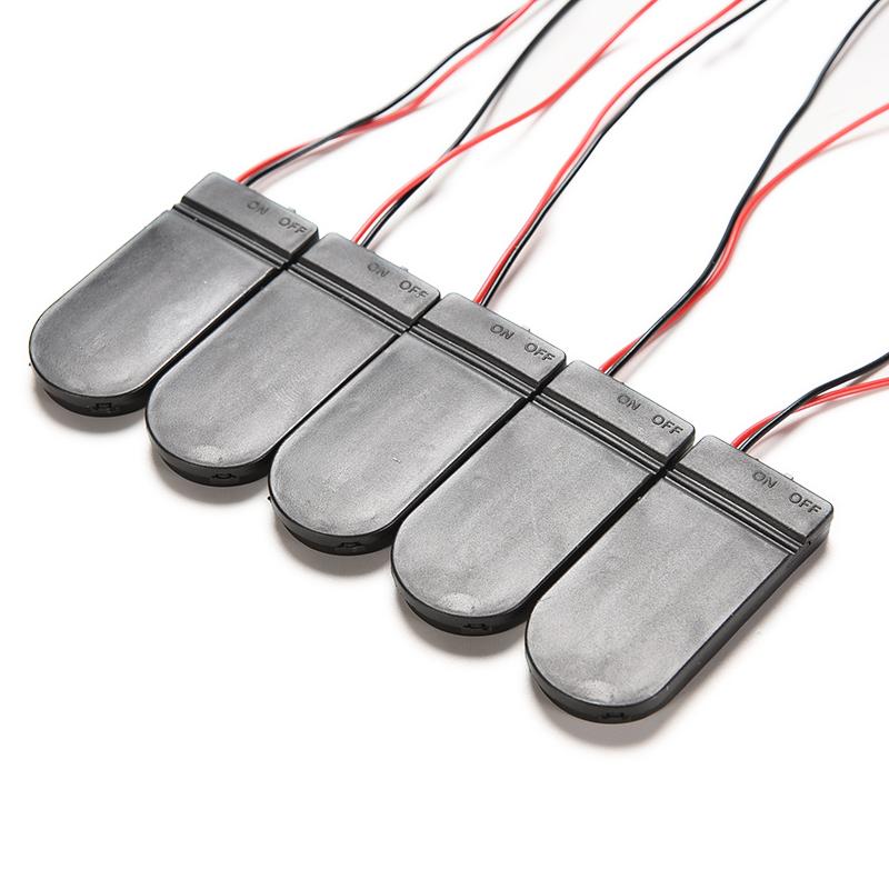 5/10 chiếc CR2032 Nút Đồng xu Cell Ổ cắm pin Hộp đựng Vỏ có công tắc BẬT/TẮT Hộp lưu trữ pin 3V x2 6V Màu sắc: 5 Cái