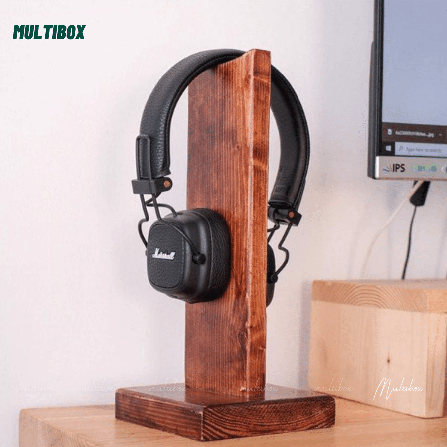 Giá Treo Tai Nghe Gỗ Hiện Đại Kiểu Dáng Tối Giản, Kệ Headphone Decor Góc Làm Việc