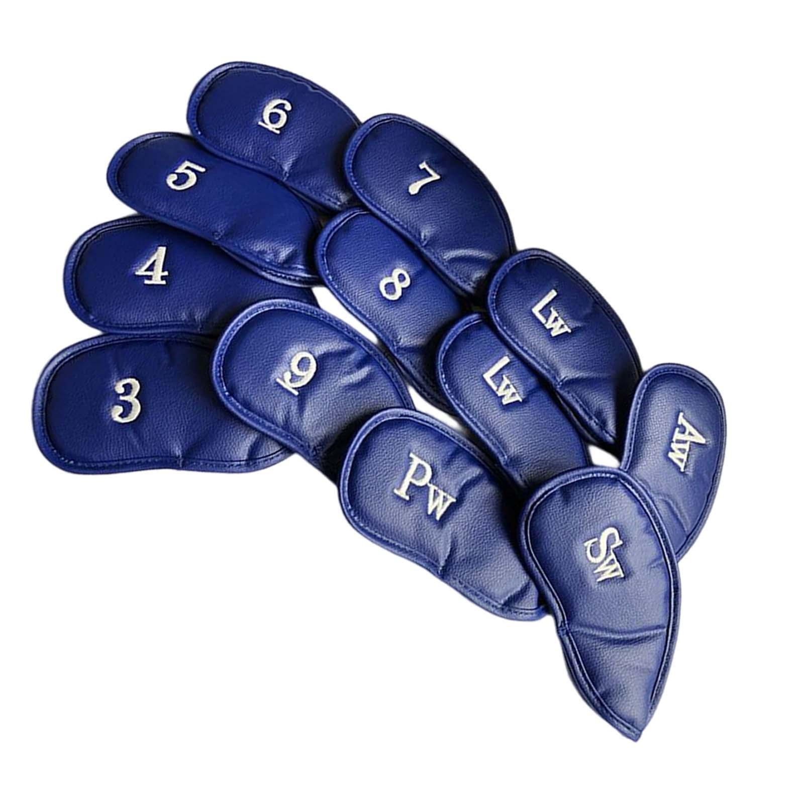 12Pcs Golf Iron Head Covers Number Embroidered Wedges Water Resistant Guard
