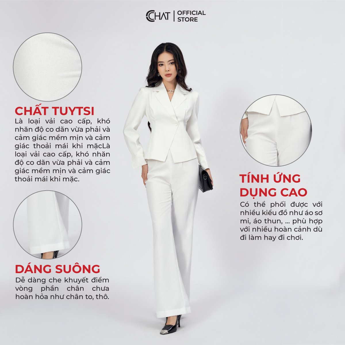 Quần Ống Vẩy Nữ CCHAT Bổ Bản To Chất Tuytsi Cao Cấp 12QDS2032ET