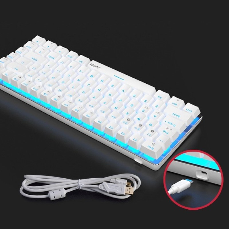 Bàn phím cơ mini gaming GEEK AK33 White Chống ồn - Hàng nhập khẩu