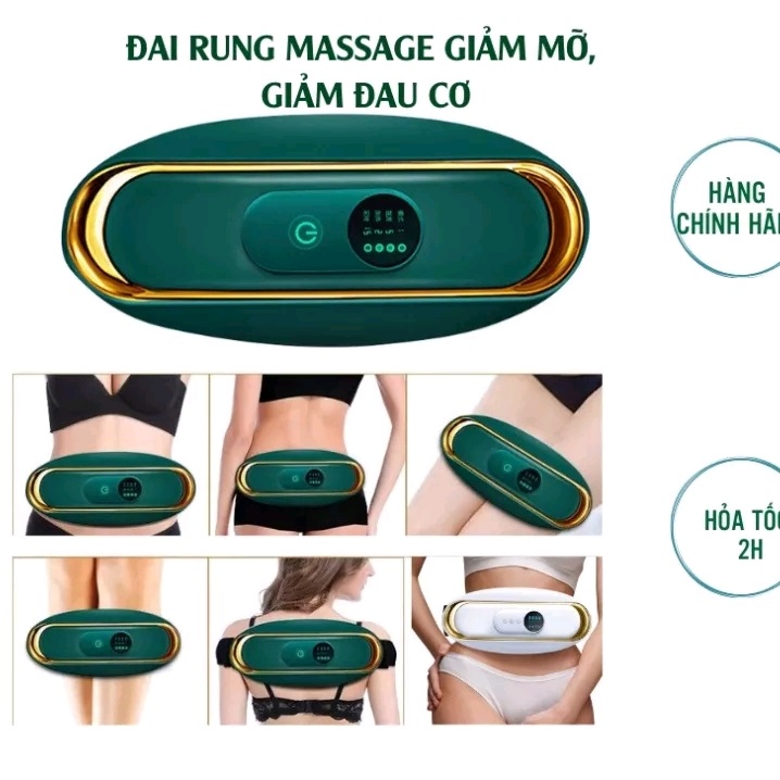 Đai rung massage bụng MX8, Máy massage rung nóng giảm kg mỡ bụng toàn thân hàng cao câp