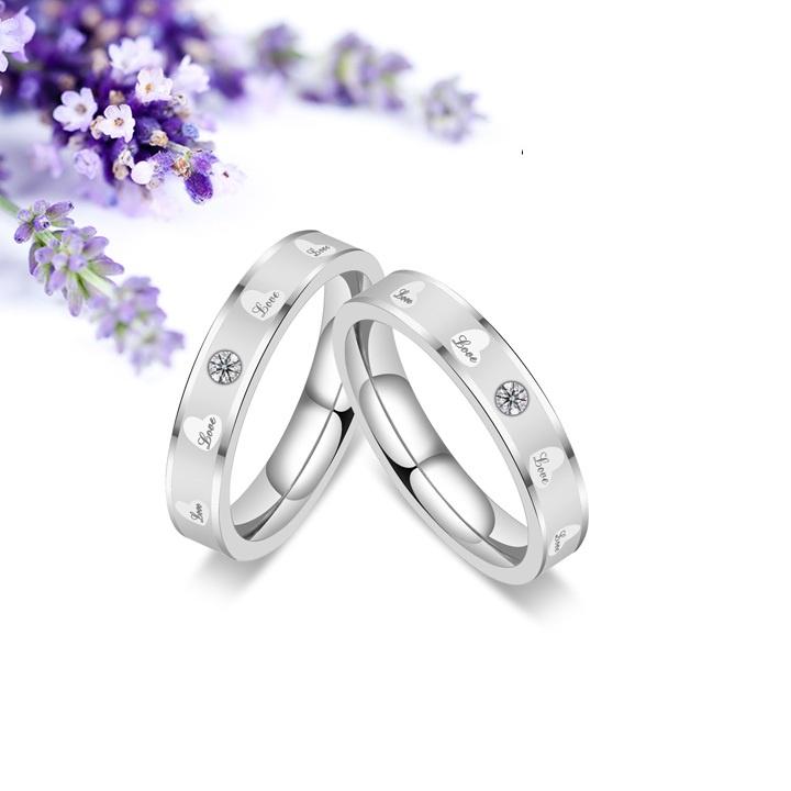 NHẪN CẶP NAM NỮ CHỮ LOVE , NHẪN ĐÔI TÌNH NHÂN THỜI TRANG - QC20