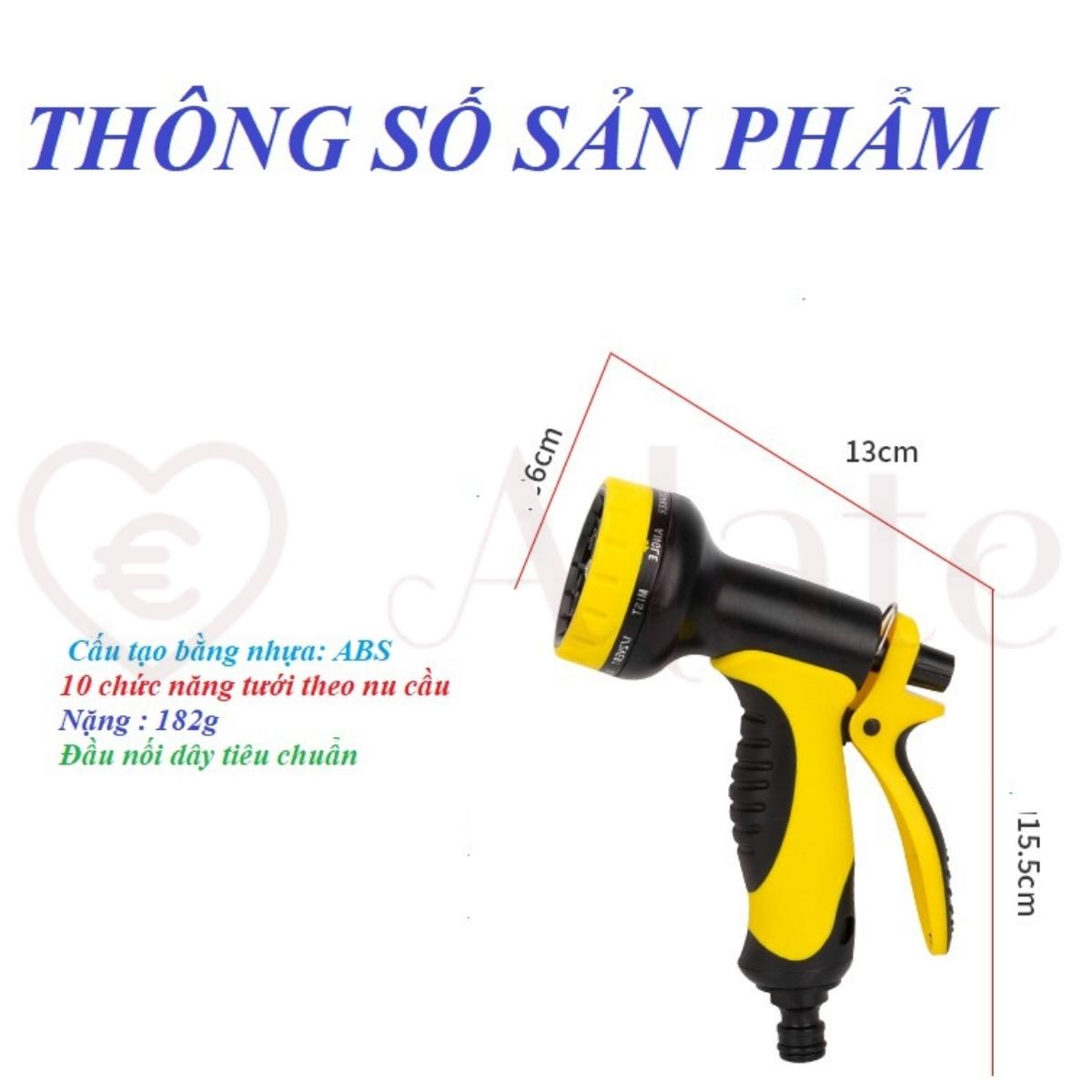 Vòi tưới cây 10 tia, ống dây nước 3 lớp phi 16 dài từ 10 đến 35 mét đủ khớp cút nối nhanh và rulo cuộn bảo hành 6 tháng Alate store