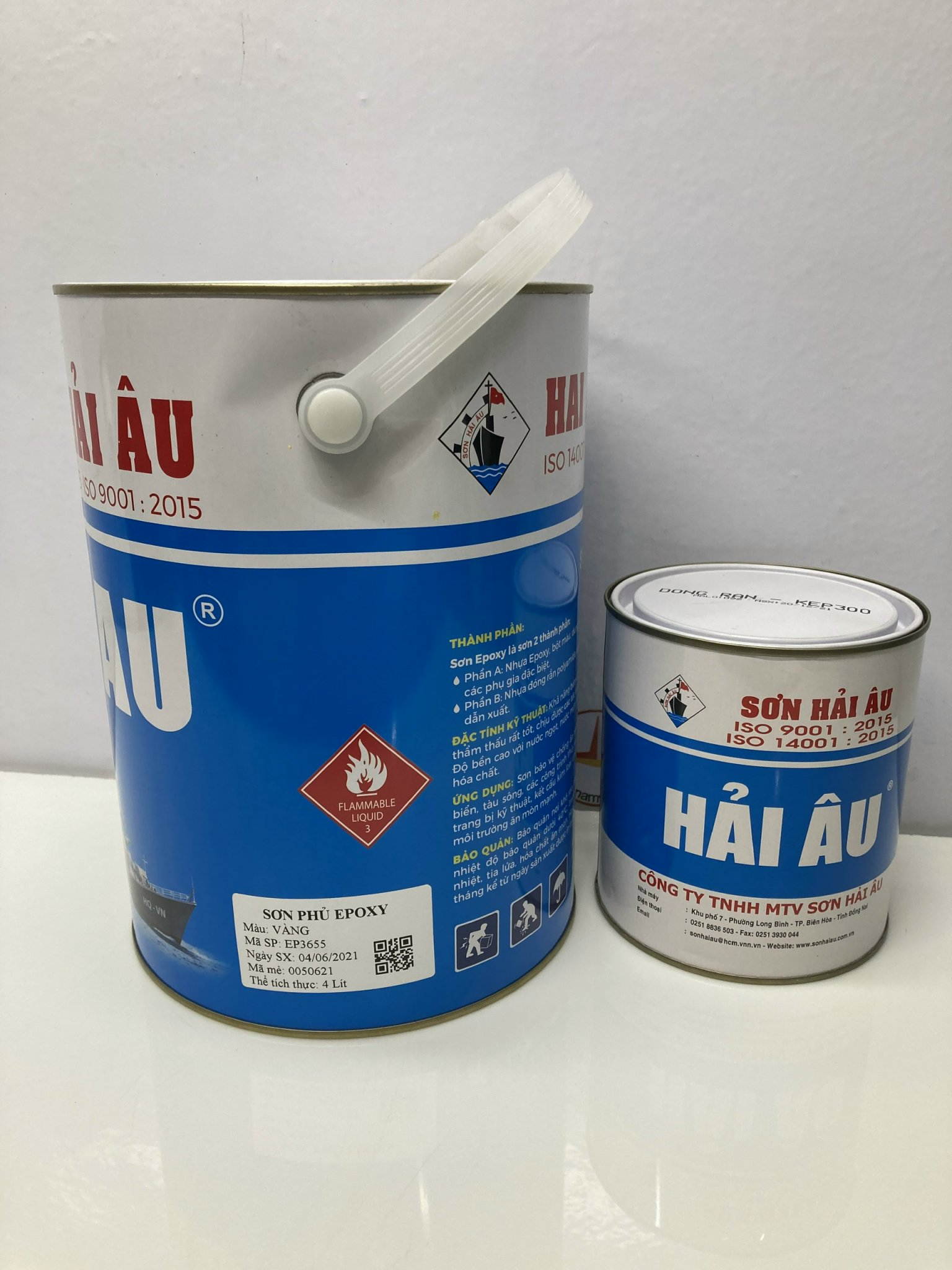 Sơn Epoxy Hải Âu màu vàng EP655 5L/Bộ