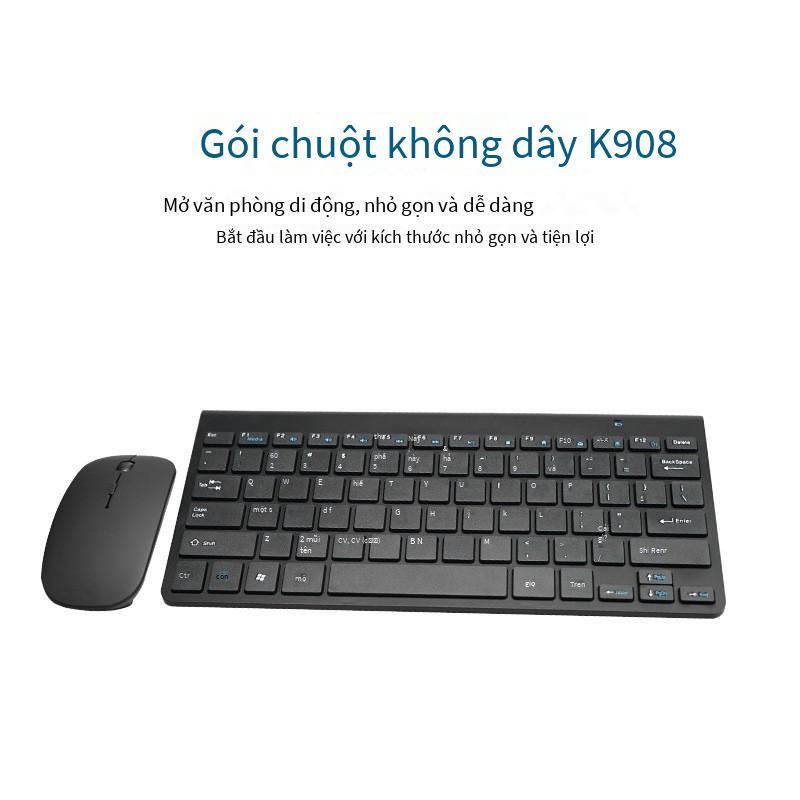 Phong cách mới nhất Bộ bàn phím và chuột không dây K908 Bàn phím sô cô la 2.4G Bàn phím không dây Bộ chuột máy tính xách tay