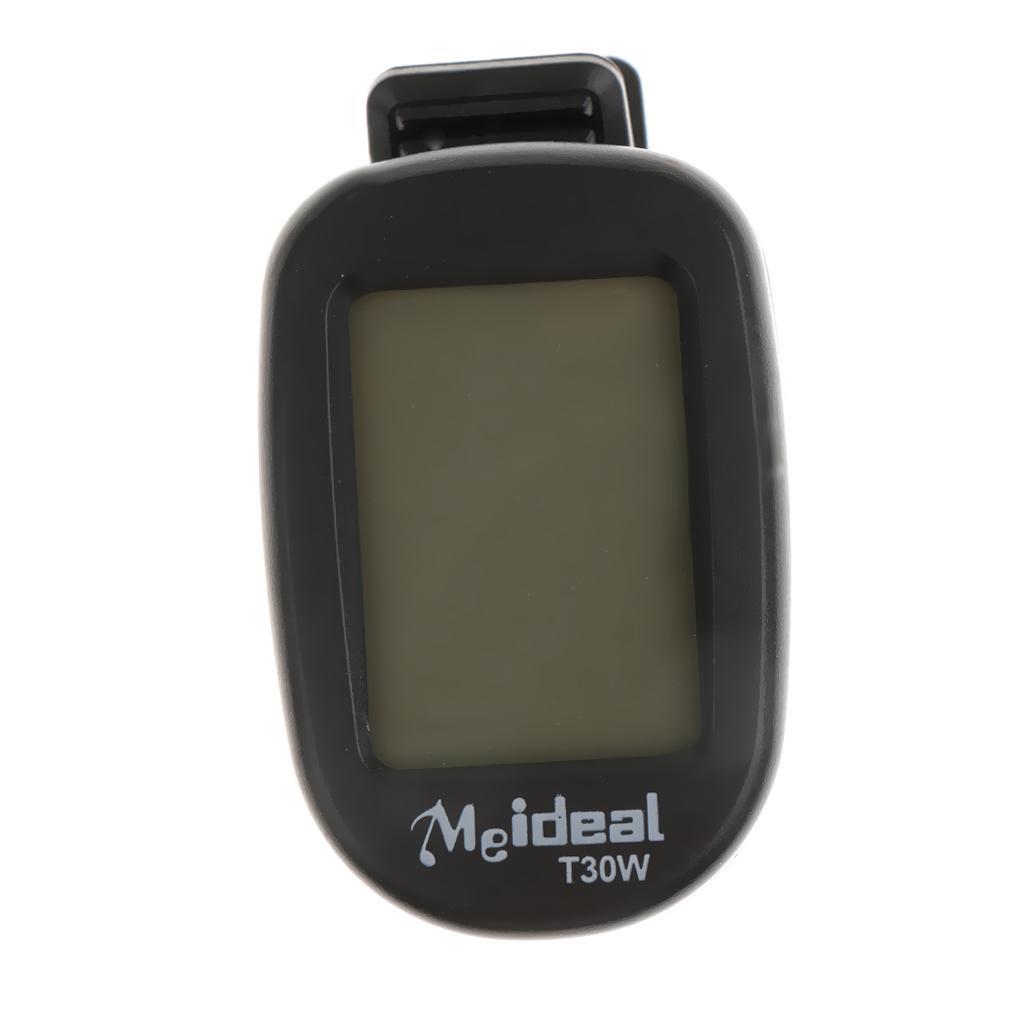 Clip on LCD Digital Chromatic Electric Guitar Tuner Bass Ukulele Banjo Black