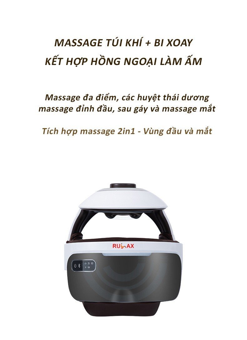 Máy Massage Đầu Thông Minh Bằng Khí Nén Có Kèm Nhạc Thư Giãn