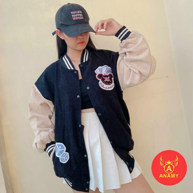Áo Bomber/ Áo khoác nhung tăm DeepEnd cúc bấm nam nữ shopanamy