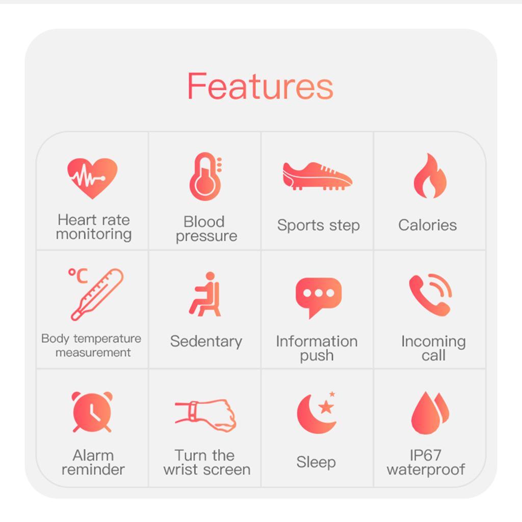 Smart Watch Bluetooth Heart Rate Blood Pressure Fitness Tracker Blue