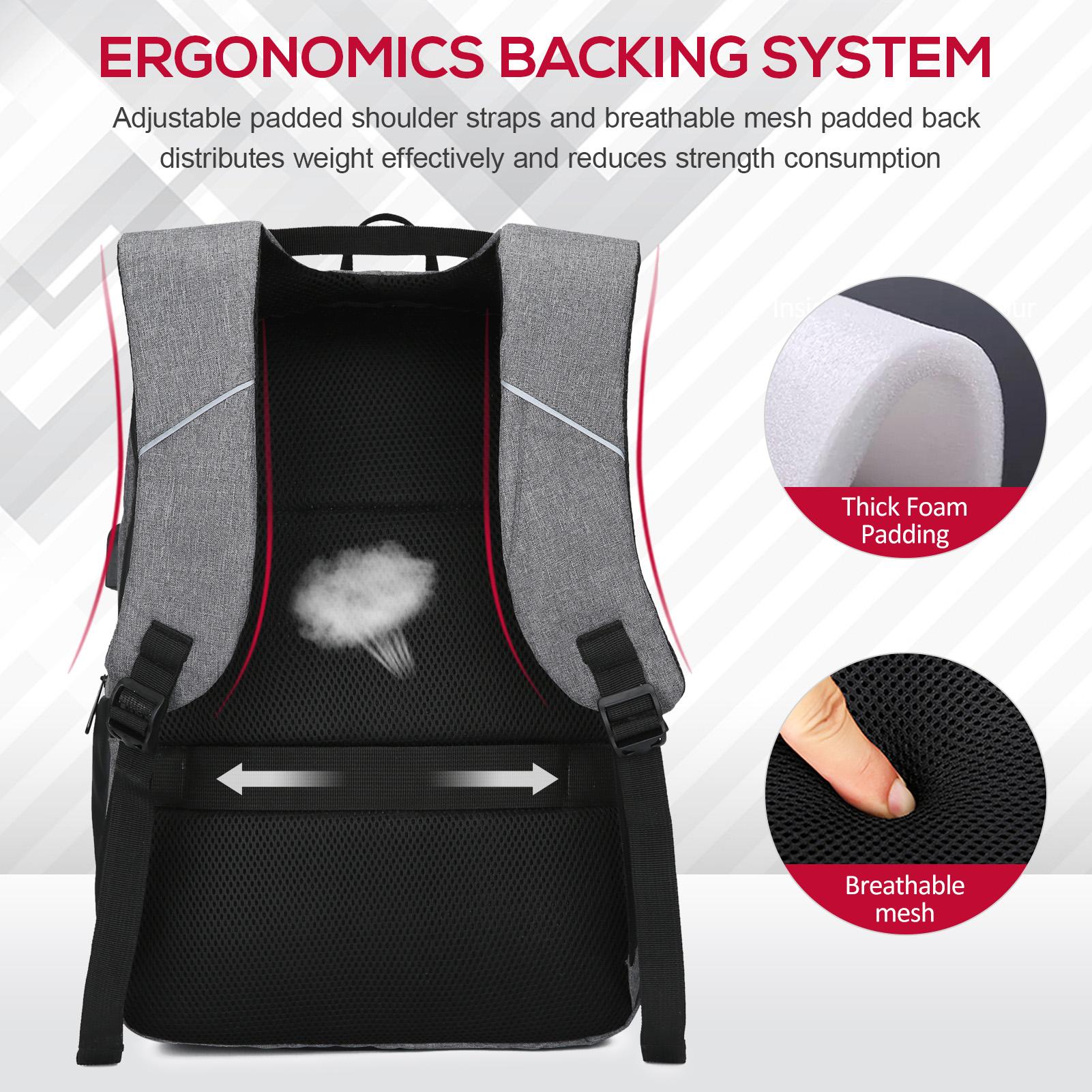 Balo Văn Phòng Chống Nước Chống Trộm Đựng Máy Tính Xách Tay 15.6 Inches Tiện Dụng Rw1322