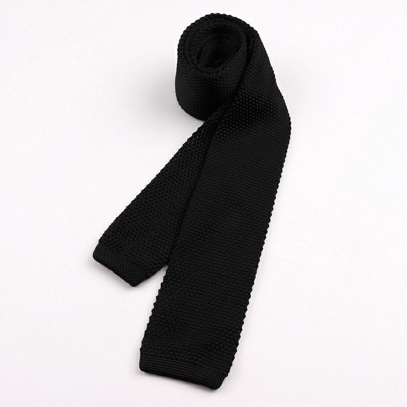 Cà Vạt len trơn Nam Cao Cấp Sang Trọng Nam Tính- Caravat knit tie  Màu đen