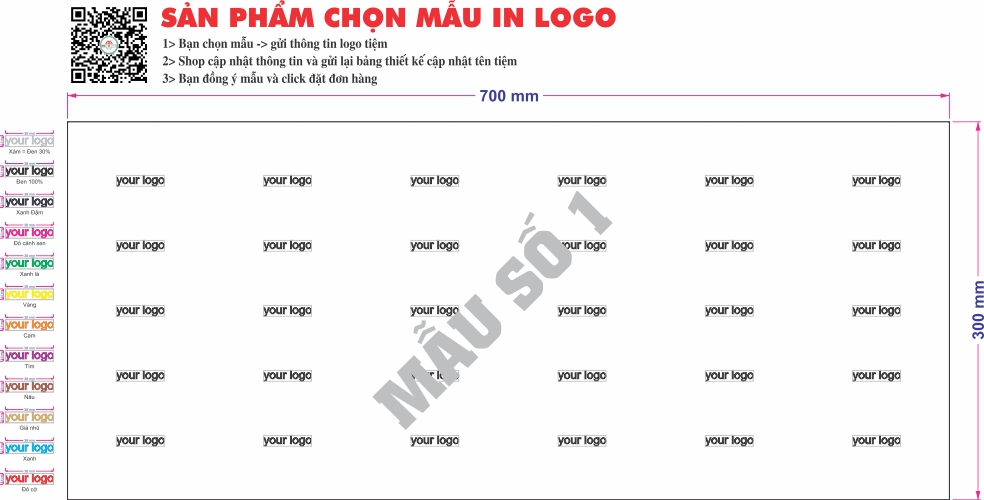 Giấy gói in logo chống ẩm 14g-Block 250-Chọn mẫu khổ 30x70cm