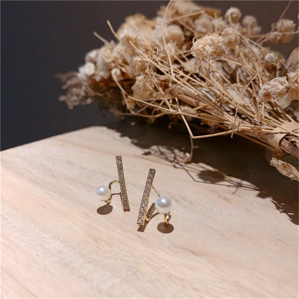 Bông tai giọt nước đính đá phong cách Hàn Quốc